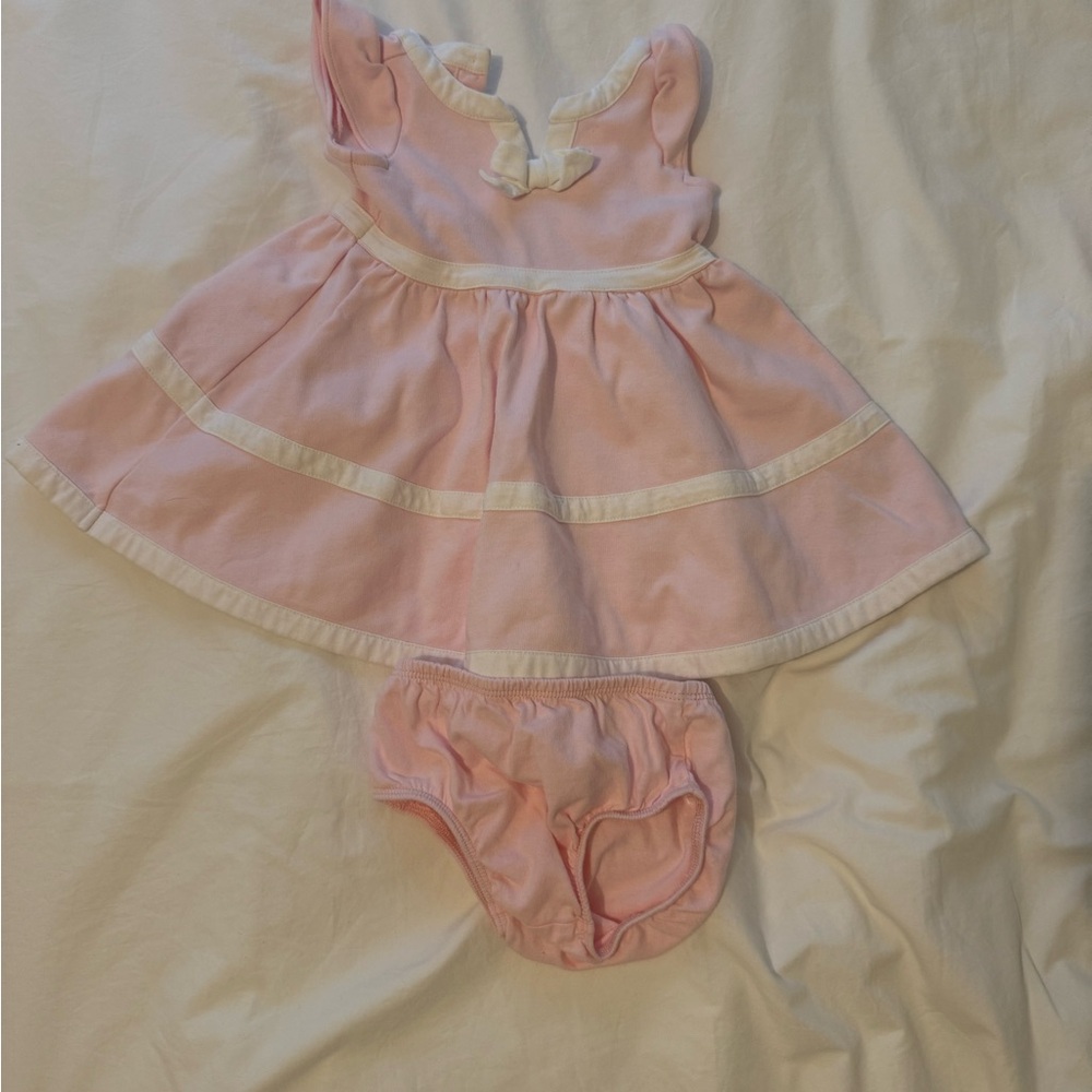 Janie and Jack Pink Dress with Diaper Cover Set
